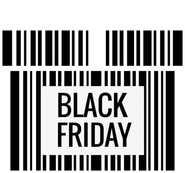 Black friday sticker barcode verkoop aankondiging - TenStickers
