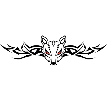 Autosticker wolf tribaal ontwerp - TenStickers