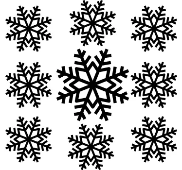 Gestileerde sneeuwvlokken arrangement kerst sticker - TenStickers