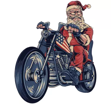 Kerststickers Rock'n roll kerstman - TenStickers