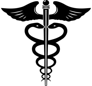Caduceus symbool grafisch sticker gezondheid - TenStickers