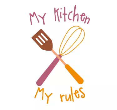 Keuken stickers Mijn keuken mijn regels print ontwerp - TenStickers