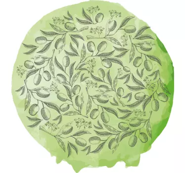 Stickers eten Getextureerde groene olijftak - TenStickers