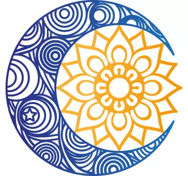 Stickers bloemenpatroon Dag en nacht mandala - TenStickers