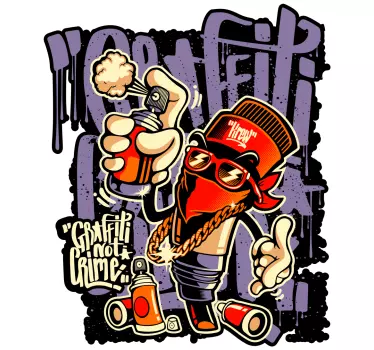 Tekst sticker graffiti not crime - TenStickers