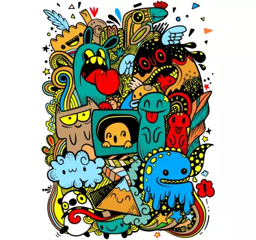Kleine muurstickers Abstracte monster graffiti - TenStickers