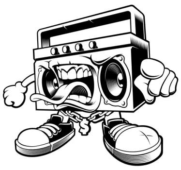 Kleine muurstickers Graffiti boombox - TenStickers