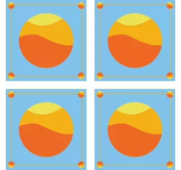 Tegelstickers jaren 70 zon patroon - TenStickers