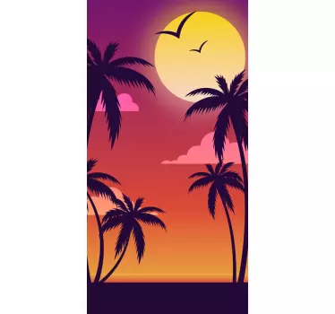 Tropisch zonsonderganglandschap huawei sticker - TenStickers