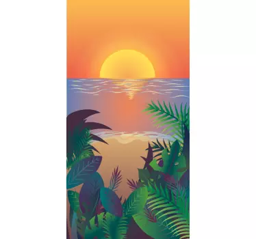 Zonsondergang met palmbomen iPhone sticker - TenStickers