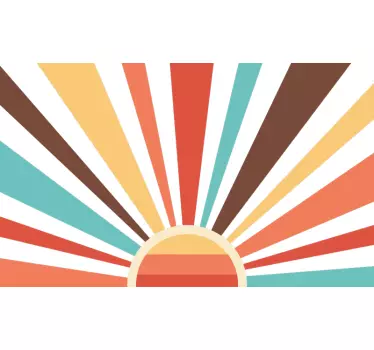 Sticker bed hoofdeinde retro zonneburst patroon - TenStickers