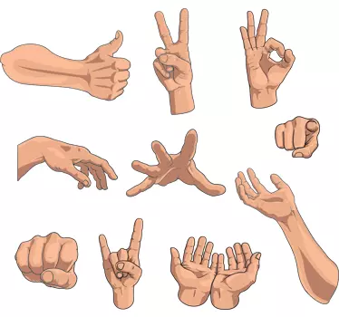 Hand gebaren sticker - TenStickers