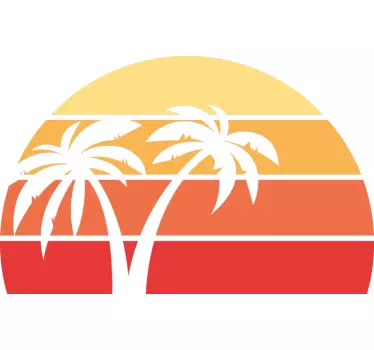 Stickers bloemen Retro zonsondergang - TenStickers
