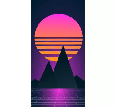 Berg zonsondergang ontwerp iPhone sticker - TenStickers