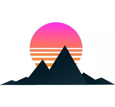 Sticker geometrische vormen bergzonsondergang - TenStickers