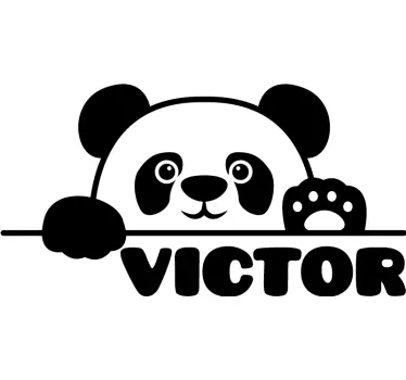 Muursticker kinderkamer dieren met babypanda met naam - TenStickers