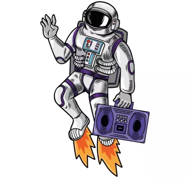 Ruimte vliegende astronaut stickers - TenStickers