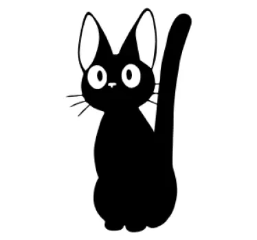 Muursticker Anime zwarte kat - TenStickers