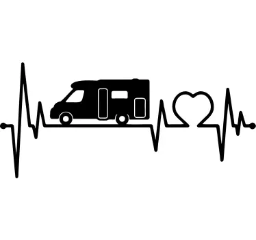 Camper sticker cardiogram - TenStickers