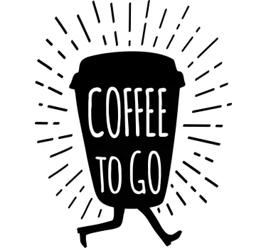 Etalage tekst sticker coffee to go - TenStickers