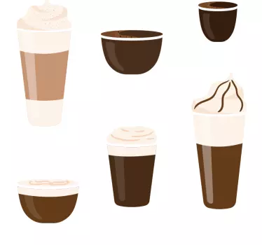 Stickers Koffie kopjes met namen - TenStickers