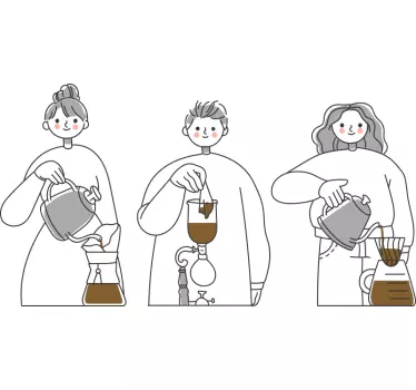 Muurstickers koffie methoden - TenStickers