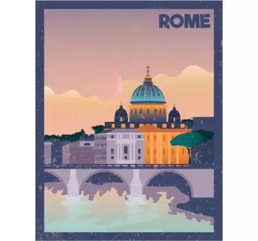 Sticker landen en steden iconische skyline van rome - TenStickers