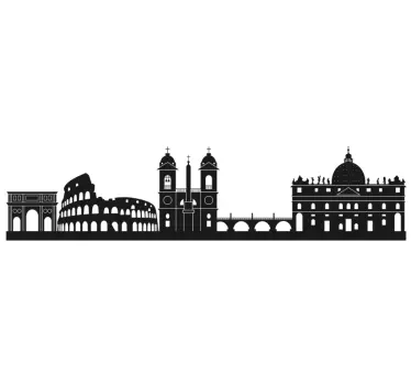 Silhouet van de skyline van rome sticker landen en steden - TenStickers
