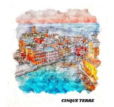Uitzicht op de cinque terre locatie sticker - TenStickers