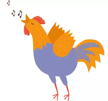 Muurstickers vogels Schattige cartoon haan - TenStickers