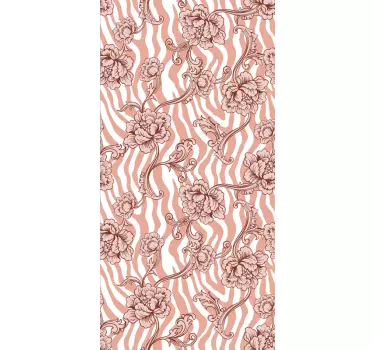 Bloemenstreeppatroon iPhone sticker - TenStickers