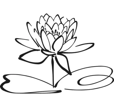 Bloemen muursticker minimalistische lotus - TenStickers