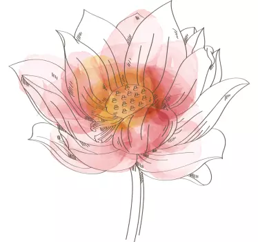Bloemen stickers Lotus lilly aquarel - TenStickers