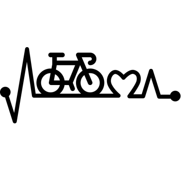 Fiets sticker met hartslag - TenStickers