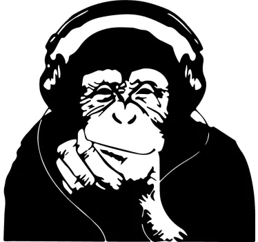 Muursticker denkende aap banksy - TenStickers