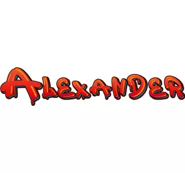Muurstickers Rode graffiti met naam - TenStickers