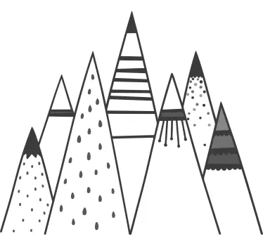 Sticker geometrische vormen bergtoppen vormen - TenStickers