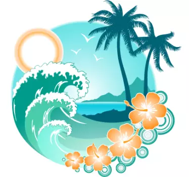 Sticker exotisch strand - TenStickers