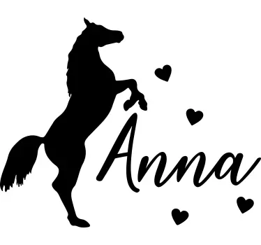 Rijzend paard met gepersonaliseerde naam - TenStickers