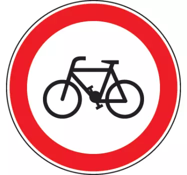 Sticker verboden fietsers - TenStickers