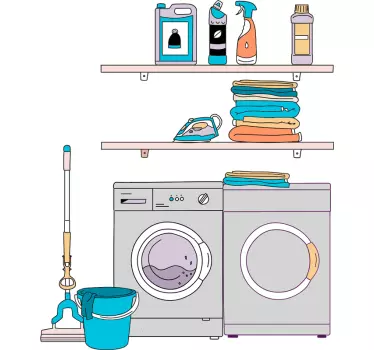 Etalage sticker wasmiddelenarrangement - TenStickers