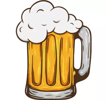 Muursticker keuken bierglas - TenStickers