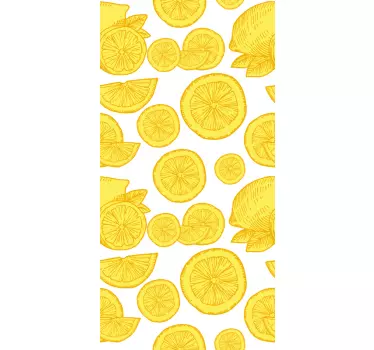 Iphone sticker geel citruspatroon - TenStickers