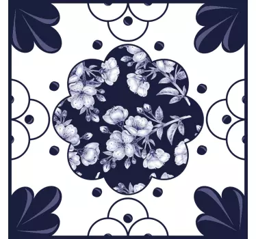 Tegelstickers keuken bloemen patroon - TenStickers