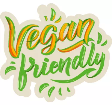 Etalage sticker vegan vriendelijk verklaring - TenStickers