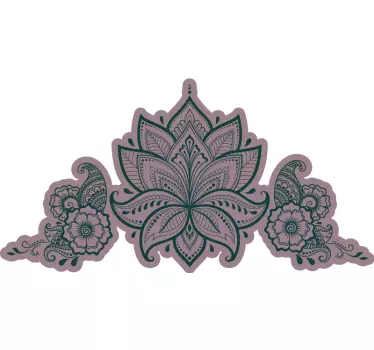 Sticker bed hoofdeinde bloemig mandala accent - TenStickers