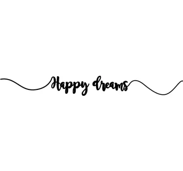 Sticker bed hoofdeinde gelukkige dromen quote - TenStickers