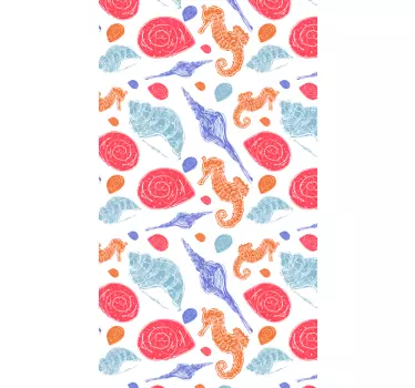Iphone sticker zeepaardjes en schelpen - TenStickers