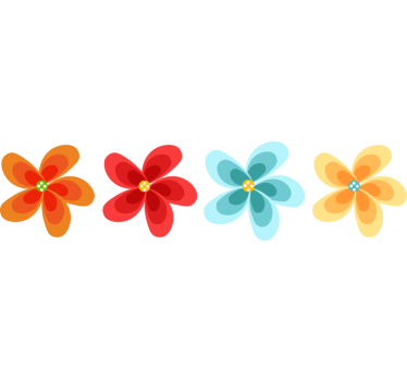 Fietssticker bloemenset - TenStickers