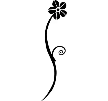 Fietssticker met bloem met steel - TenStickers